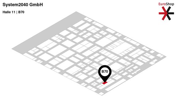 Lageplan Stand von System 2040 auf der Messe
